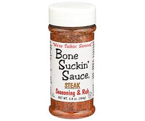 Bone Suckin' Steak Seasoning & Rub 164g, Gluten Free, Sugar Free, No MSG | Steak Seasoning & Grilling Rub for Beef, Burgers & Chops | Coarse Salt, Onion & Garlic | Gluten Free, Sugar Free