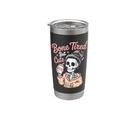 Bone Tired But Cute Skeleton Coffee Sipper Stainless Steel Insulated Tumbler
