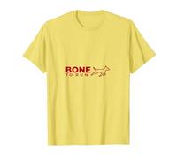 Bone to Run Dog Lover Running Fitness Motivation T-Shirt, Men, Lemon, 3XL