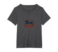 Bone Voyage: Playful Dog Adventure Pet Lover T-Shirt, Women's Plus, Dark Heather Grey, 1X