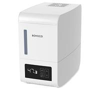 BONECO Whisper Quiet 1.9 Gallon Indoor Large Room Steam Humidifier with Hand Warm Mist, Digital Display, and Hygienic Humidification, White