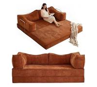 Boneless Couch, Compression Sofa with Armrests And Backrest, Modular Couch, Cloud Couches for Living Room, Corduroy Fabric, Couch In A Box for Living Room Bedroom, Office Orange 78.7in