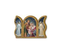 BONELLA BROTHERS Bonella Brothers | Devotional wooden triptych of the Holy Family 6x9cm | Made in Italy