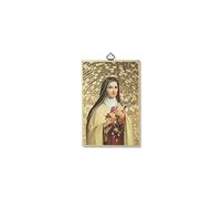BONELLA BROTHERS Bonella Brothers | Sacred painting on 8mm MDF poplar wood of Saint Teresa with Prayer dedicated to her on the back 10 x 15 cm | Made in Italy