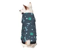 Bones And Dog Claws Print Dog Hoodie For Small Dogs, Warm, Soft, And Breathable Sweatshirt, Easy To Wear Jumper, Pet Winter Weather Coat Pullover