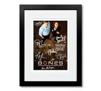 Bones Cast Signed A4 Poster Photo Print Framed Autograph Gift TV Show Emily Deschanel David Boreanaz (Bones 1 Black Framed & Mounted)