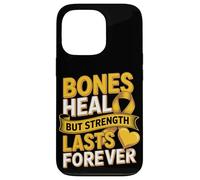 Bones Heal But Strength Lasts Forever Ribbon Case for iPhone 13 Pro