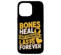 Bones Heal But Strength Lasts Forever Ribbon Case for iPhone 14 Pro Max