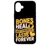 Bones Heal But Strength Lasts Forever Ribbon Case for iPhone 16 Plus