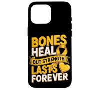 Bones Heal But Strength Lasts Forever Ribbon Case for iPhone 16 Pro Max