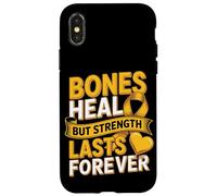 Bones Heal But Strength Lasts Forever Ribbon Case for iPhone X/XS
