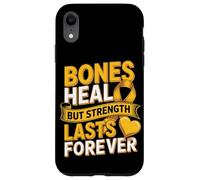 Bones Heal But Strength Lasts Forever Ribbon Case for iPhone XR