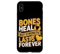 Bones Heal But Strength Lasts Forever Ribbon Case for iPhone XS Max