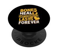 Bones Heal But Strength Lasts Forever Ribbon PopSockets Adhesive PopGrip