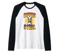 Bones of Steel Broken Bones Recovery Motivation Raglan Baseball Tee