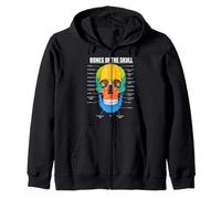 Bones of the Skull Human Anatomy Science Education Men Women Zip Hoodie