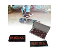 Bones Reds 8-Pack Skateboard Bearings - Steel, 22mm OD x 7mm W, High-Temp Resistant & Easy to Install