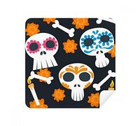 Bones Skull Flower Mexico Culture Illustration Glasses Cleaning Cloth Phone Screen Cleaner Suede Fabric 2pcs
