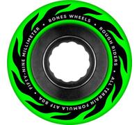 Bones Wheels ATF Rough Riders Eternal Flames Skateboard Wheels, 59mm, 80A, Green