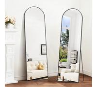 BONEWEI Arched Full Length Mirror, 150x40cm Standing Mirrors Black Aluminium Frame, Mirror Full Length Standing Hanging or Leaning Against Wall, Floor Mirrors Full Body for Bedroom, Entry, Living Room