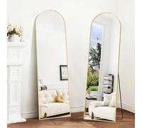 BONEWEI Arched Full Length Mirror, 150x40cm Standing Mirrors Gold Aluminium Frame, Mirror Full Length Standing Hanging or Leaning Against Wall, Floor Mirrors Full Body for Bedroom, Entry, Living Room