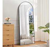BONEWEI Arched Full Length Mirror, 161x52cm Full Body Free Standing Mirror Black Aluminium Frame, Large Floor Mirror Standing Hanging or Leaning Against Wall for Bedroom Entry, Living Room