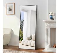 BONEWEI Full Length Mirror, 165x60cm Standing Mirrors, Rectangular Mirror Full Length Black Frame, Large Floor Mirror Standing Hanging or Leaning Against Wall for Bedroom Livingroom Dressingroom
