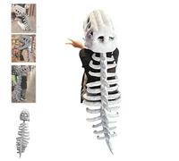 Bonezilla Realistic Dinosaur Skeleton Costume Set, Halloween Dino Jumpsuit with Scary Mask, Dress-Up Fossil Jumpsuit (1 Pc)