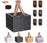 Bonfire Aroma Diffuser, Flames Humidifier Essential Oil Diffuser, 280ml Wood Cool Mist Humidifier with 7 Colors Light & Remote for Home,Bedroom,Office, Remote Control, Auto Shut-Off, Night (B)