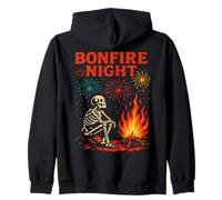 Bonfire Night Skeleton Funny 5th November Fireworks Zip Hoodie