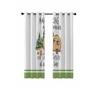 Bonfire Tree Car Blackout Curtains for Bedroom Living Room, Making Memories One Camping At A Time 72 In Long Thermal Insulated Room Darkening Drapes Grommet Window Treatments, 52 x 72 In