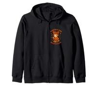 Bonfires and Brattitude Sassy Fall Vibes Cozy Autumn Energy Zip Hoodie