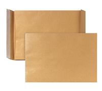 Bong Folding Envelopes C4 Pack of 10 Peel and Seal Folded Envelopes with Block Base and Side Gusset Brown Kraft Paper 324 x 229 x 40 mm 130 g/m²