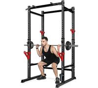 Bongkim Power Rack, Rack Cage for Weight Training, Adjustable Squat Stand Rack for Home Gym Equipment, Lifting Cage with 660lb Capacity (Black)