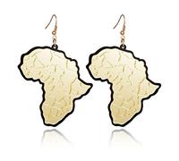 Bongles Acrylic Drop Dangle Earrings Africa Map Shape Pieced Earrings Jewelry for Women