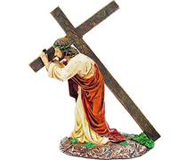 Bongles Jesus Carrying the Cross Statue Resin Ornaments Religious Items Catholic Religious Figurines and Statues Gifts