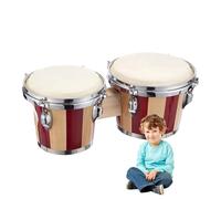 Bongo Drum, 2.5 kg Professional Wooden Hand Drum Set, 6 & 7in Bongos, Perfect for Kids, Adults & Beginners, Educational Percussion Instruments to Music Learning & Practice