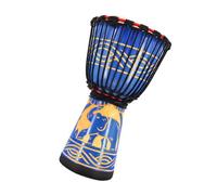 Bongo Drum 8-Inch African Inspired Multi-Colored Hand-Carved Drum