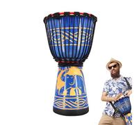 Bongo Drum 8-Inch African Inspired Multi-Colored Hand-Carved Drum