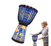Bongo Drum 8-Inch African Inspired Multi-Colored Hand-Carved Drum