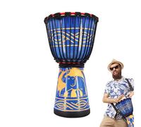 Bongo Drum 8-Inch African Inspired Multi-Colored Hand-Carved Drum