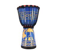 Bongo Drum 8-Inch African Inspired Multi-Colored Hand-Carved Drum