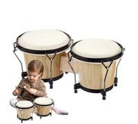 Bongo Drum for Children, Wood Bongos, Percussion Instrument Training 15cm and 7 Beginner Adults Kids, Educational Instruments