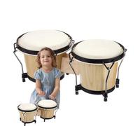 Bongo Drum for Kids | Professional Wooden Hand Drum | 6 Inch and 7 Inch Bongos, Percussion Instrument Educational for Adults