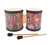 Bongo Drum Wooden Percussion Toy Children Floor Babies Drum with Goat Skin Top for Home Classroom School
