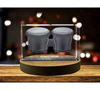 Bongo Drums 3D Engraved Crystal 3D Engraved Crystal Keepsake/Gift/Decor/Collectible/Souvenir (XX-Large)