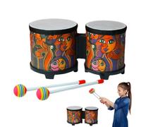 Bongo Drums Adults, Bongo Drum | Cute Hand Drum Percussion Musical Instrument Toy | Hand Drum Made with 2 Colorful Drumsticks, Musical Instruments for Adults