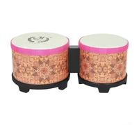 Bongo Drums, Bongo Drum Set Wood Percussion Instrument Bongos, Practice Bongos Music Enlightenment Drum(Orange)