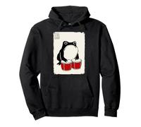 Bongo Drums Grumpy Frog Funny Kawaii Japanese Pullover Hoodie