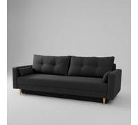 Bongo Upholstered Sofa Bed Hr Foam Bonnell Springs Wooden Legs Bedding Storage Living Room 220X94X86Cm Black